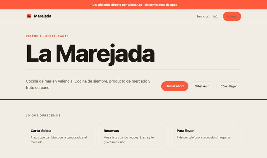 Web de restaurante — La Marejada